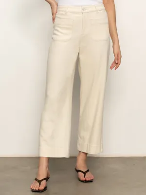 Soft Marine Wide Leg Standard Rise Crop Pant Macrame Essential Look