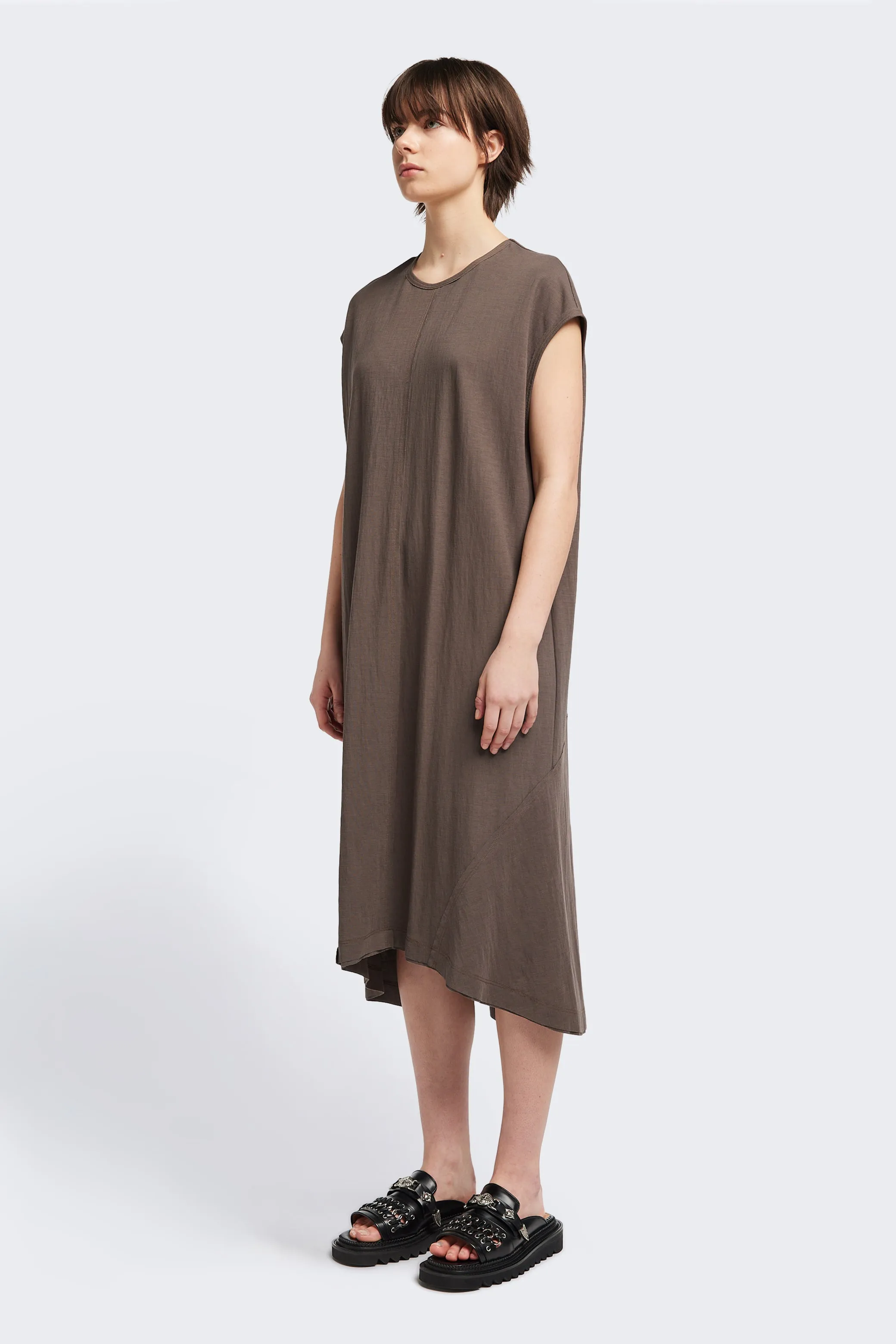 Gender Fluid Interchangeable-Detail Recess Dress Taupe