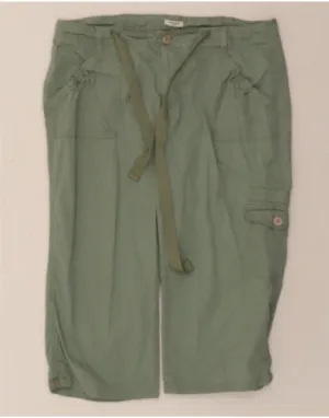 DOCKERS Womens Bermuda Cargo Shorts US 16 2XL W38 Green Cotton Flexible Knit