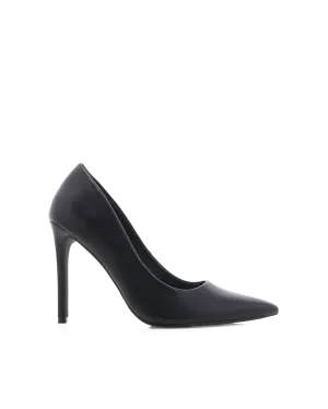EMERIC - BLACK Luxe Evening Heels Black Leather Stilettos