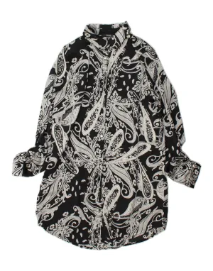 Shimmer Effect Modern Fit QUIZ Womens Shirt Dress UK 12 Medium Black Paisley Polyester