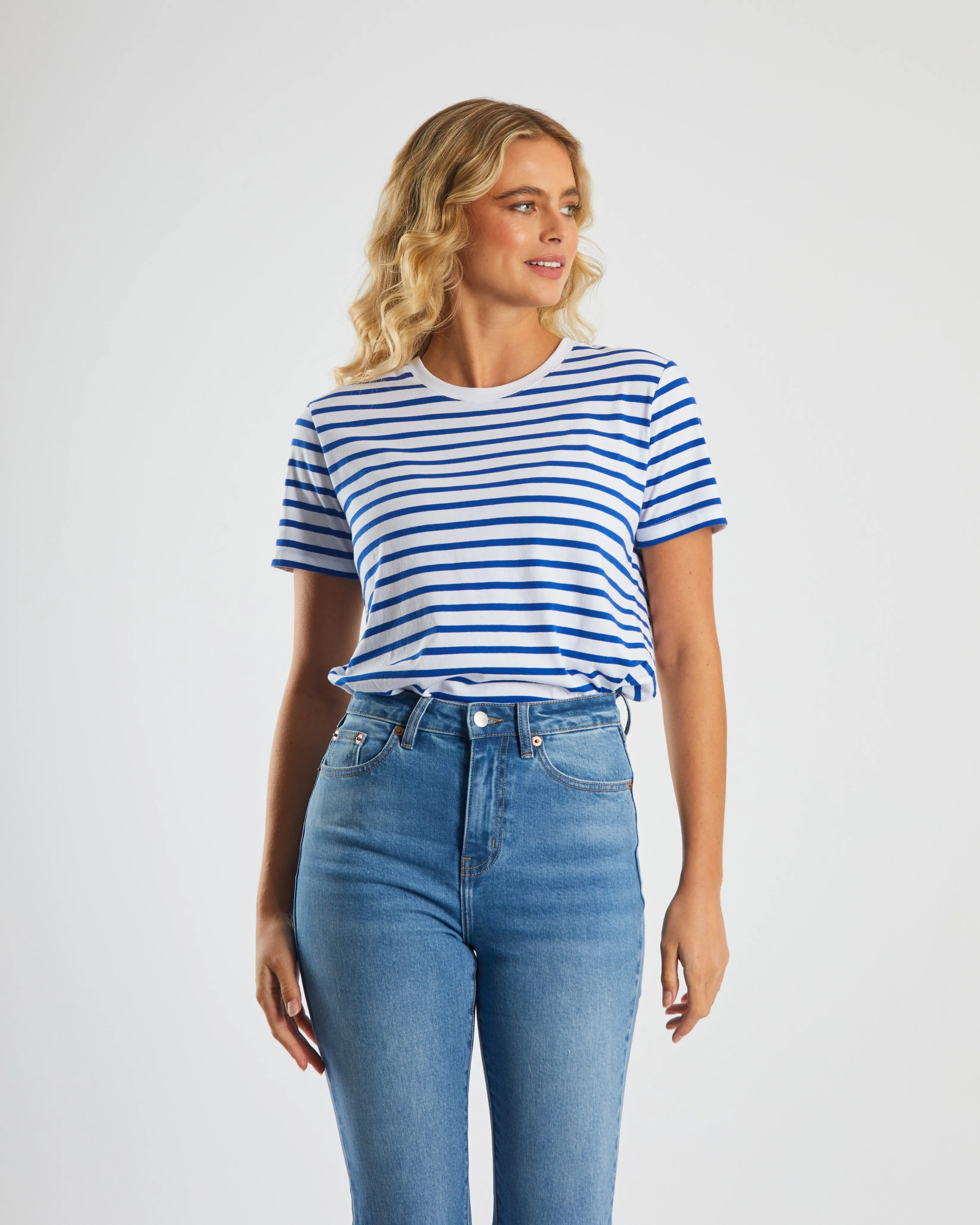 Cozy Layer Fit BioBased Fibers Maxime Tee Bold Blue