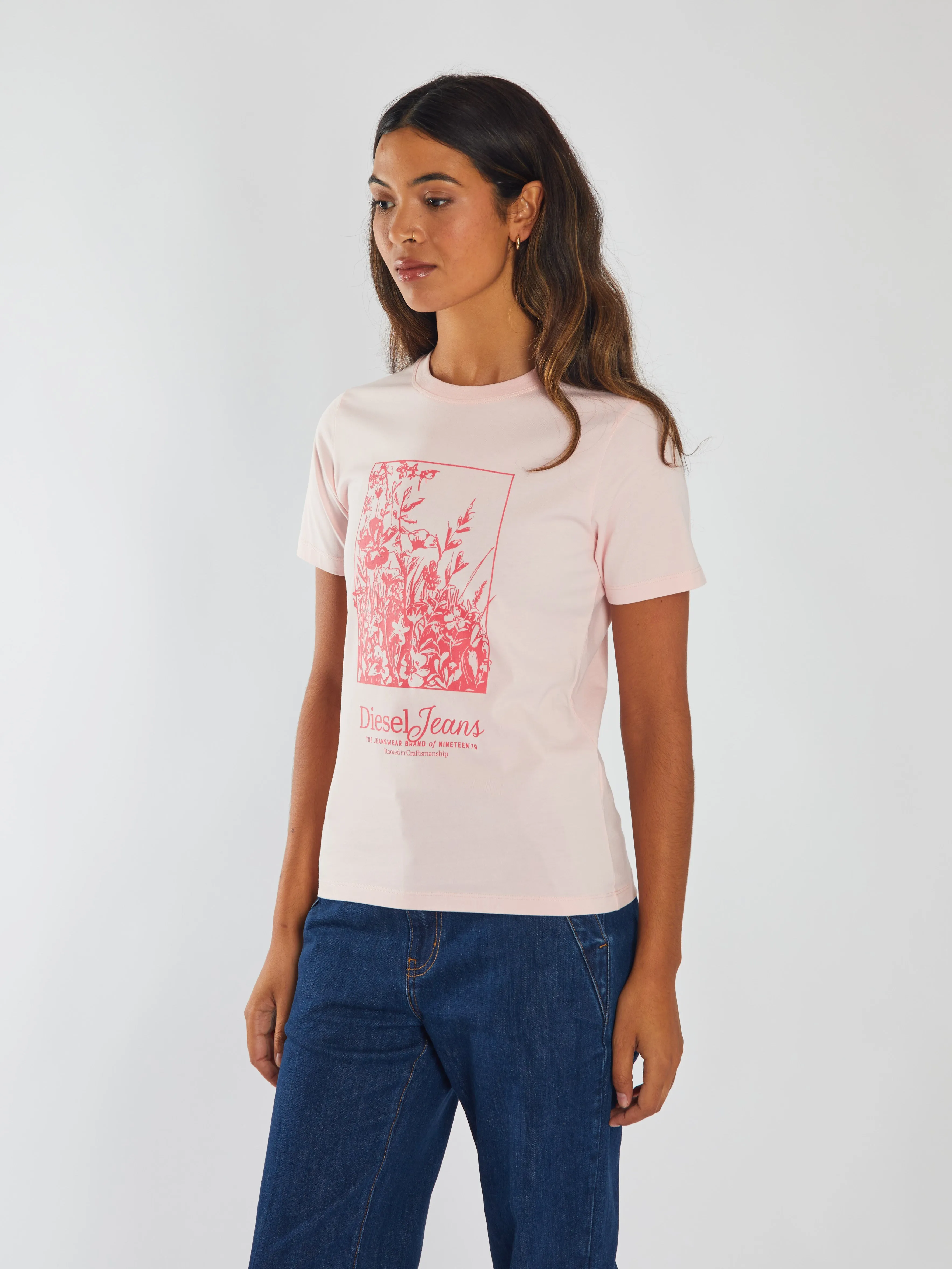 Low Impact Dye Moyna Tee Strawberry Cream