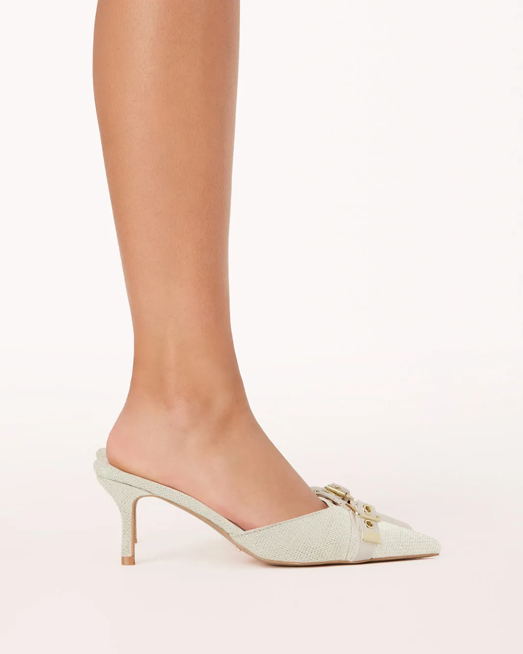 DAIJA - IVORY LINEN Comfy Pumps Luxe Edge