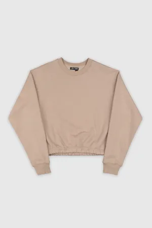 Cinch-Waist Crewneck Relaxed Style Cozy Fleece