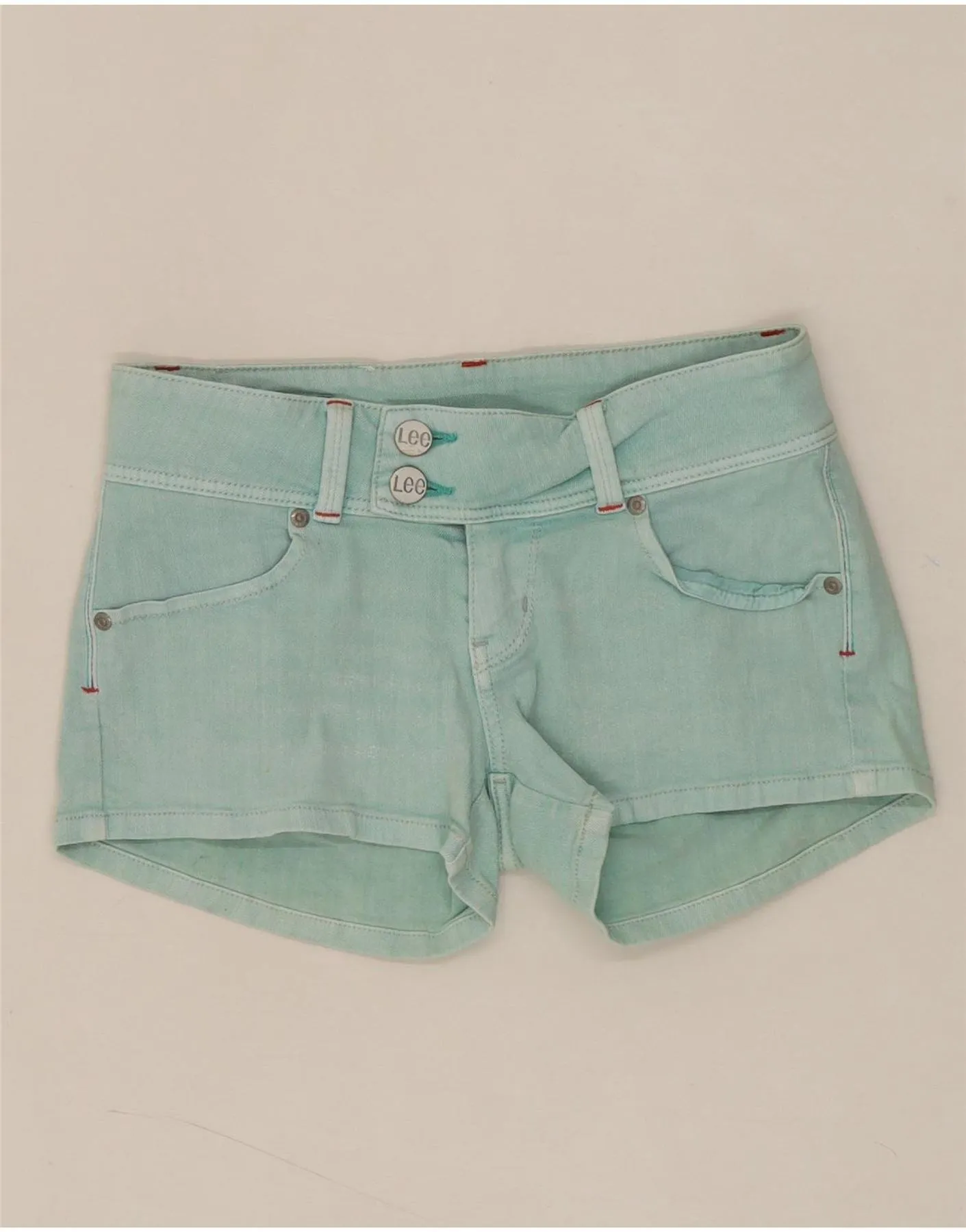 LEE Womens Denim Shorts W25 XS  Blue Cotton Neutral Shade Spring Collection