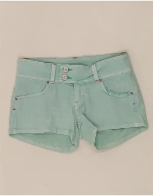 LEE Womens Denim Shorts W25 XS  Blue Cotton Neutral Shade Spring Collection