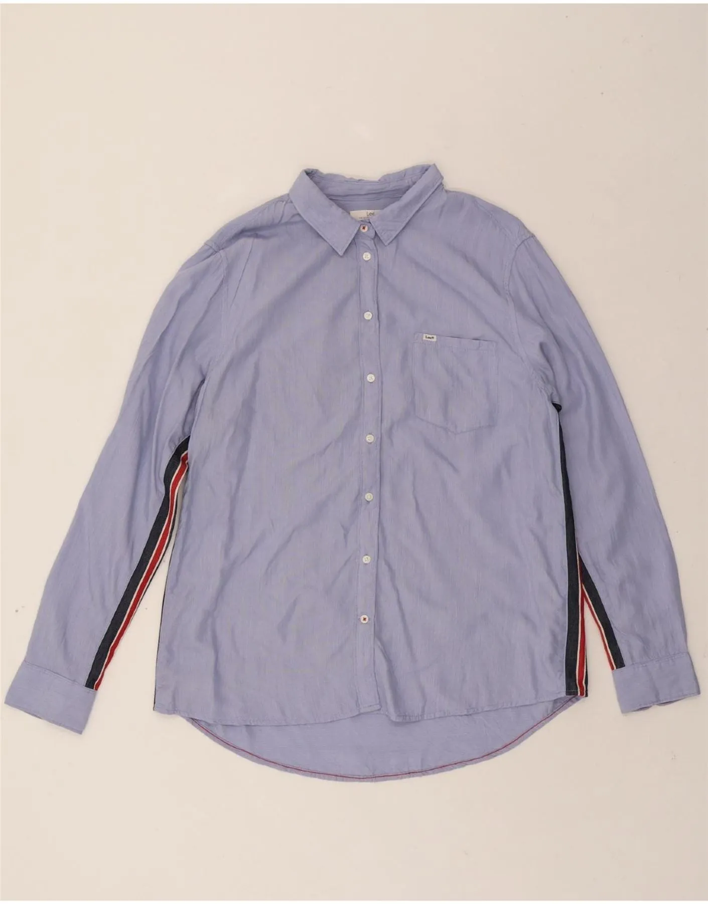 Affordable Fashion LEE Womens Shirt UK 14 Medium Blue Modal