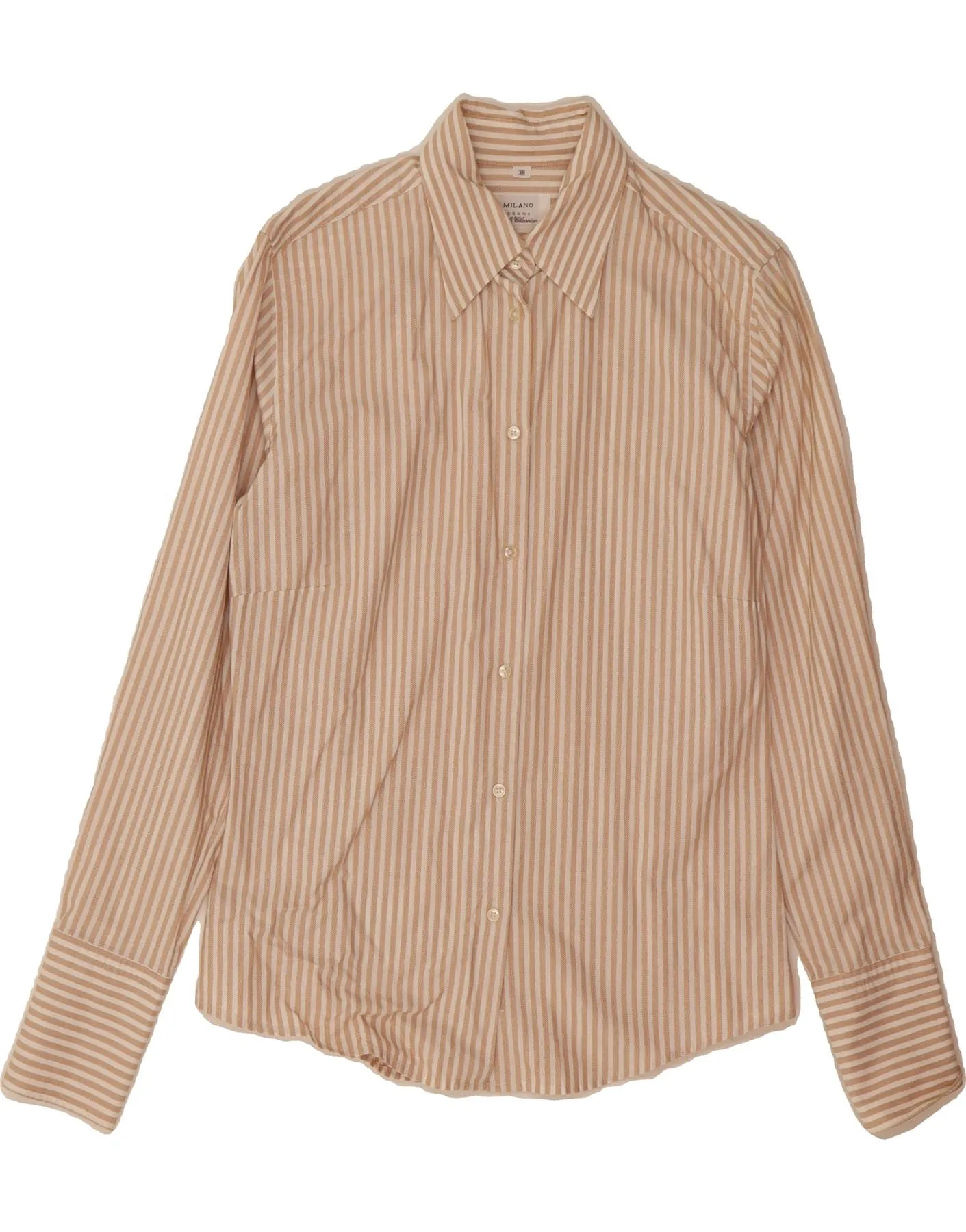 Odor Control Technology Active Wear MILANO Womens Shirt EU 38 Medium Brown Striped