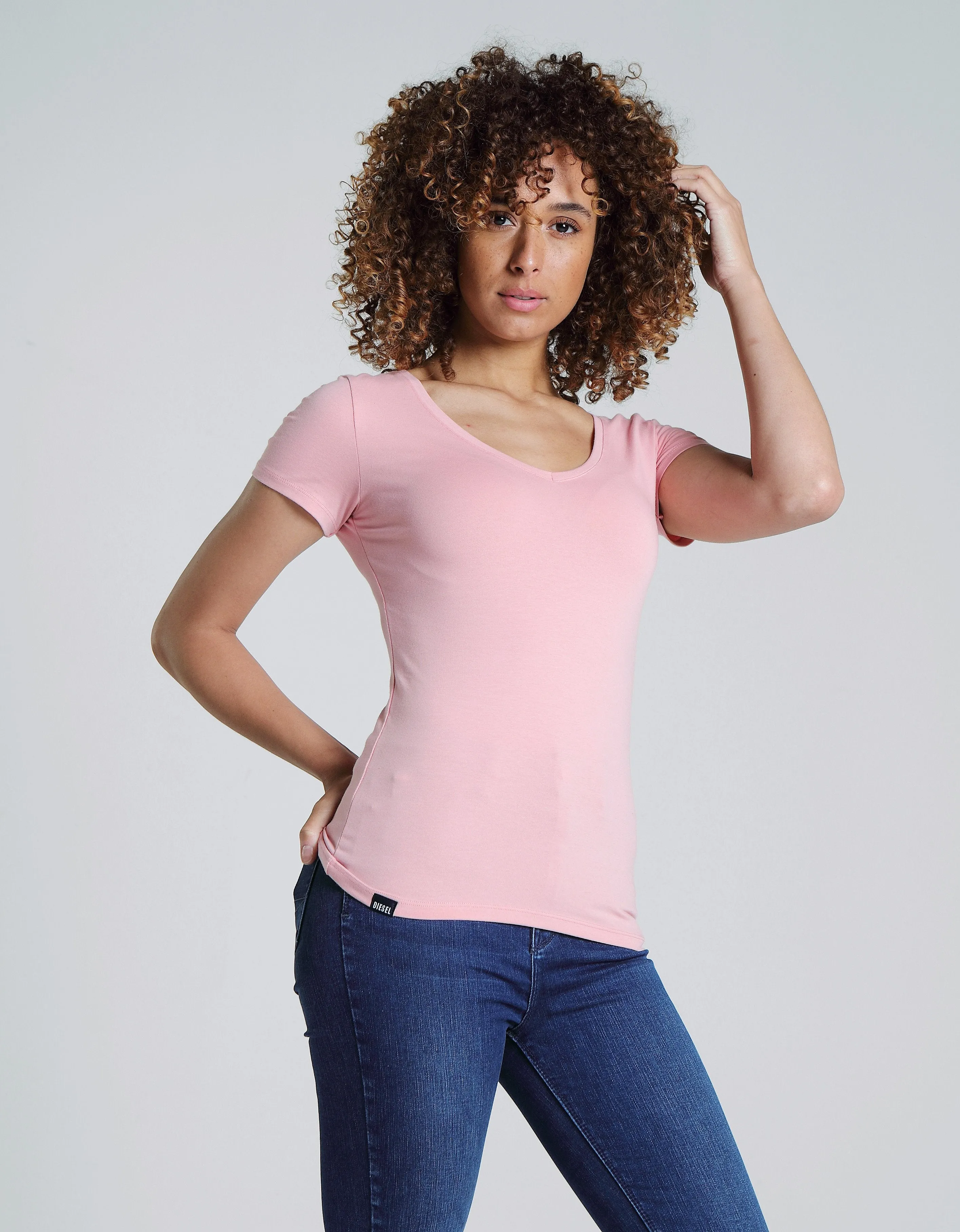 Clara V Neck Basic Blush Sporty Appeal Timeless Comfort