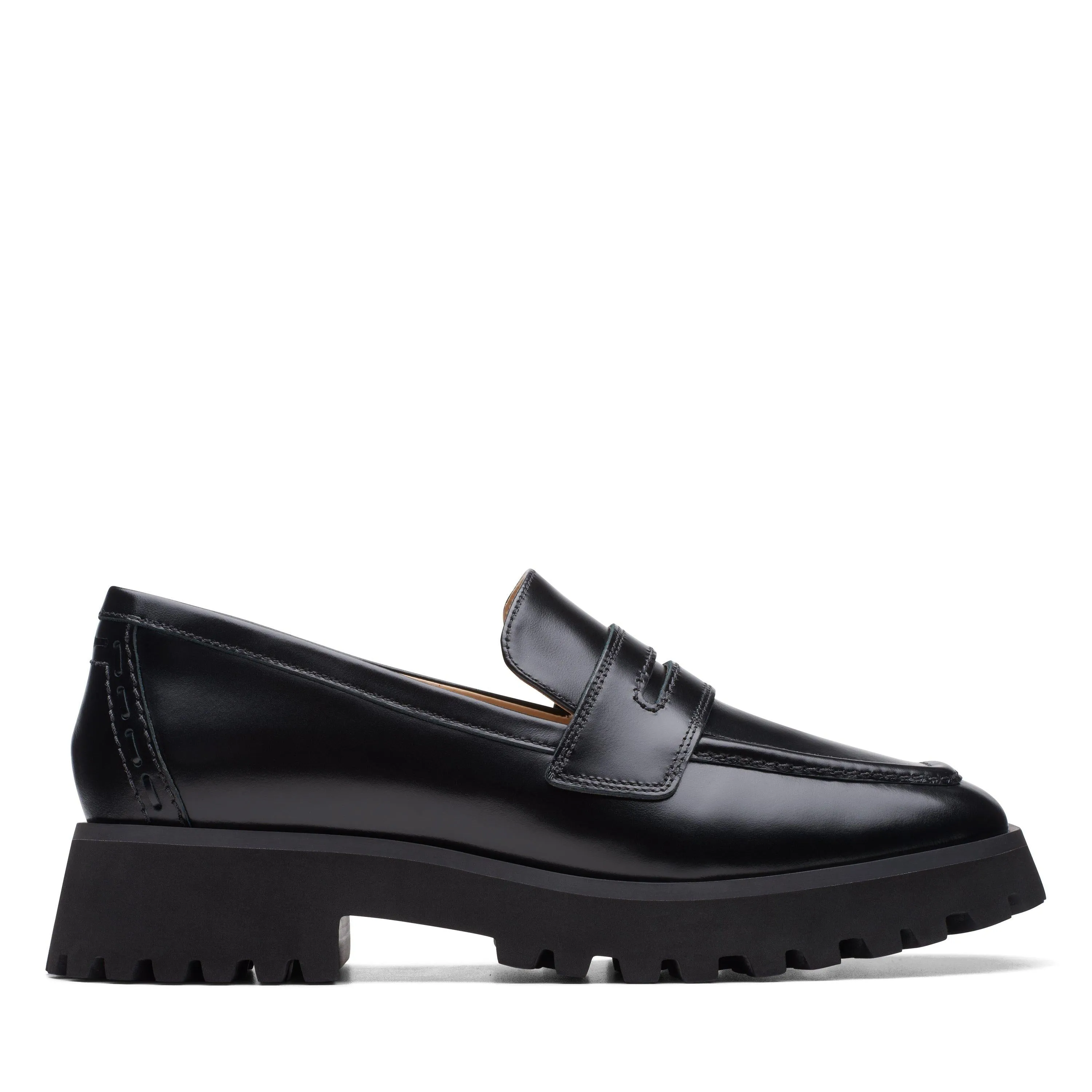 Clarks Stayso Edge in Black Leather Effortless Style party look
