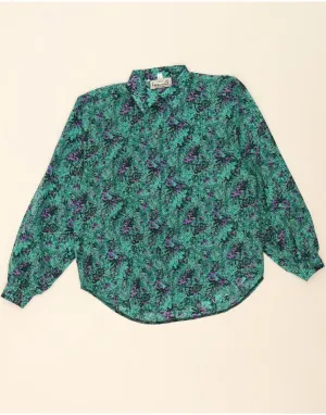 FASCINO Womens Shirt Blouse IT 49 XL Green Floral Polyester Neutral Tone