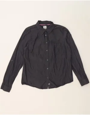 Athleisure Wear Hooded Option IZOD Womens Shirt UK 14 Medium Grey Cotton