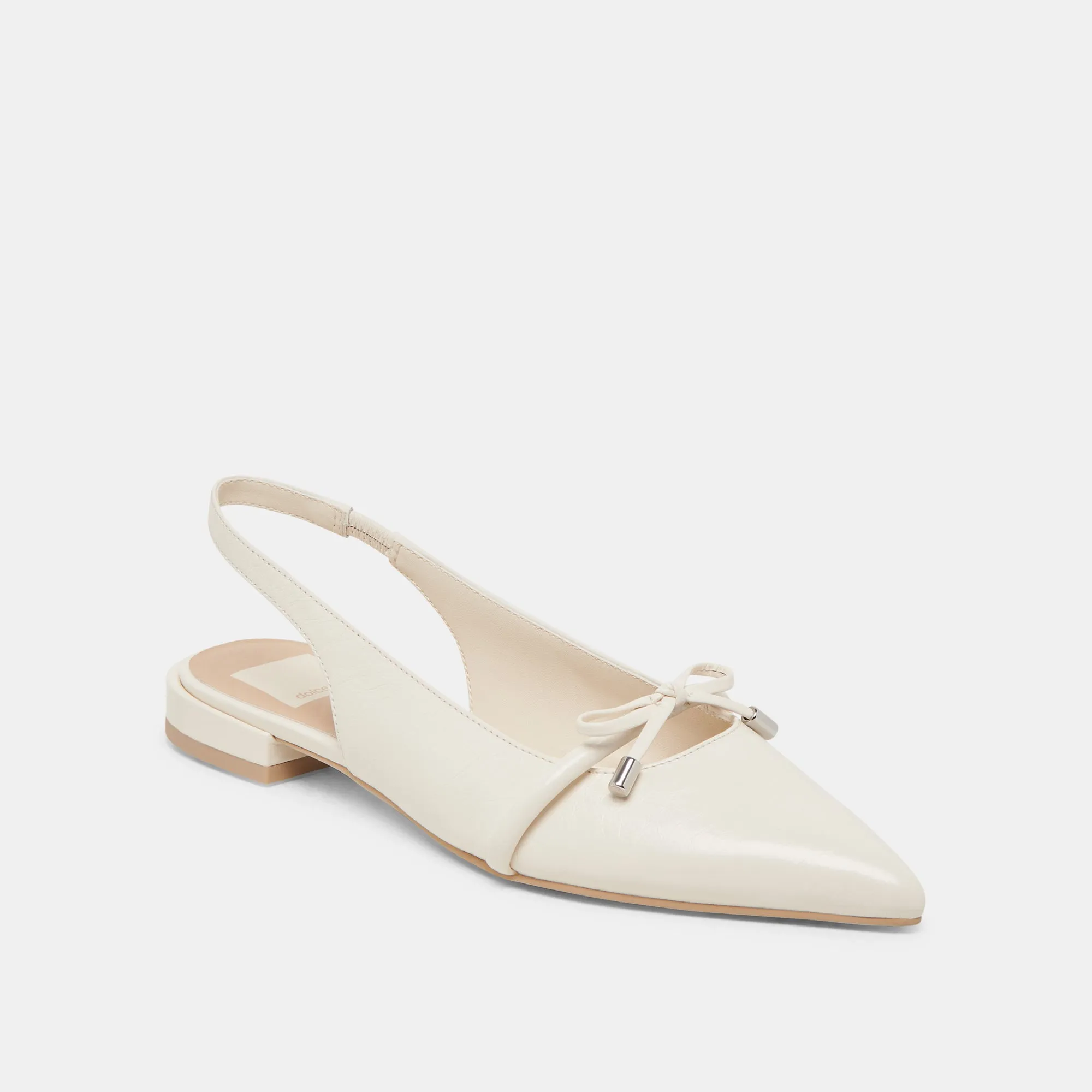 PAYGE FLATS OFF WHITE CRINKLE PATENT Easy Footwear