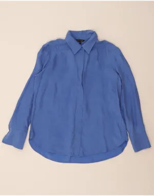 MASSIMO DUTTI Womens Shirt EU 40 Medium Blue Cupro Preppy Vibe