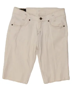 LEE Womens Denim Shorts W28 Medium White Twill Weave Camouflage Print
