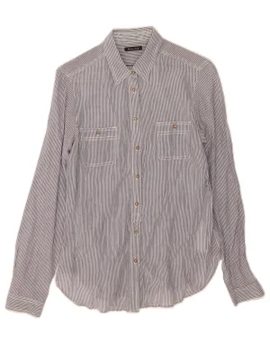 Flexible Material Soft Texture MASSIMO DUTTI Womens Shirt EU 40 Medium Blue Pinstripe Cotton