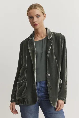 KYLA SILK VELVET BLAZER Breathable Layer Outdoor Activity