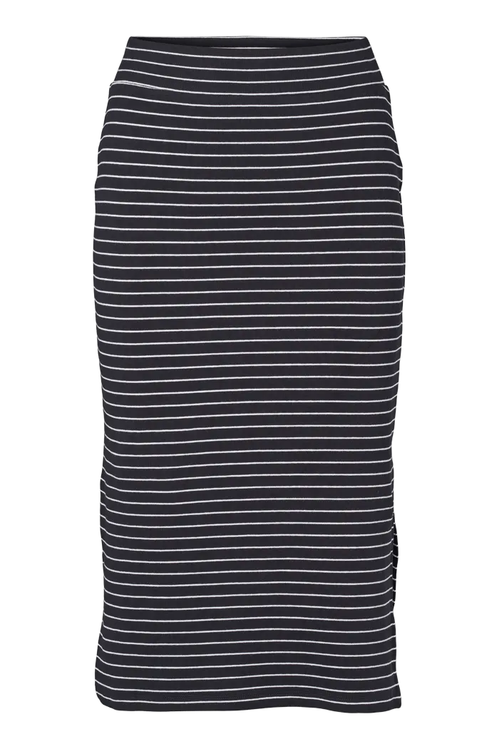 Ludmilla Long Skirt - Black / bright white Minimalist Layering