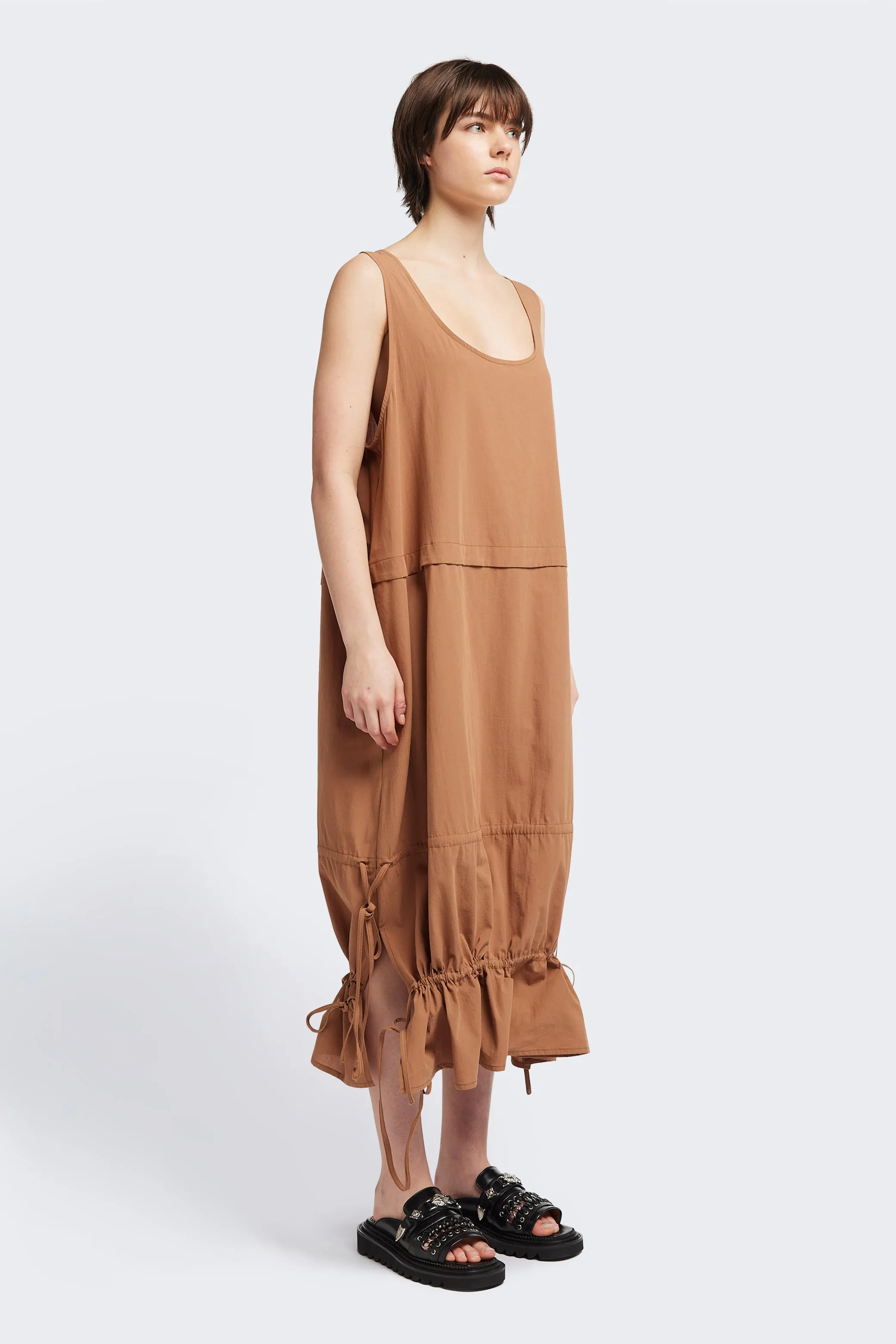 Cloud Tank Dress Toffee Brown WaterRepellentCoating