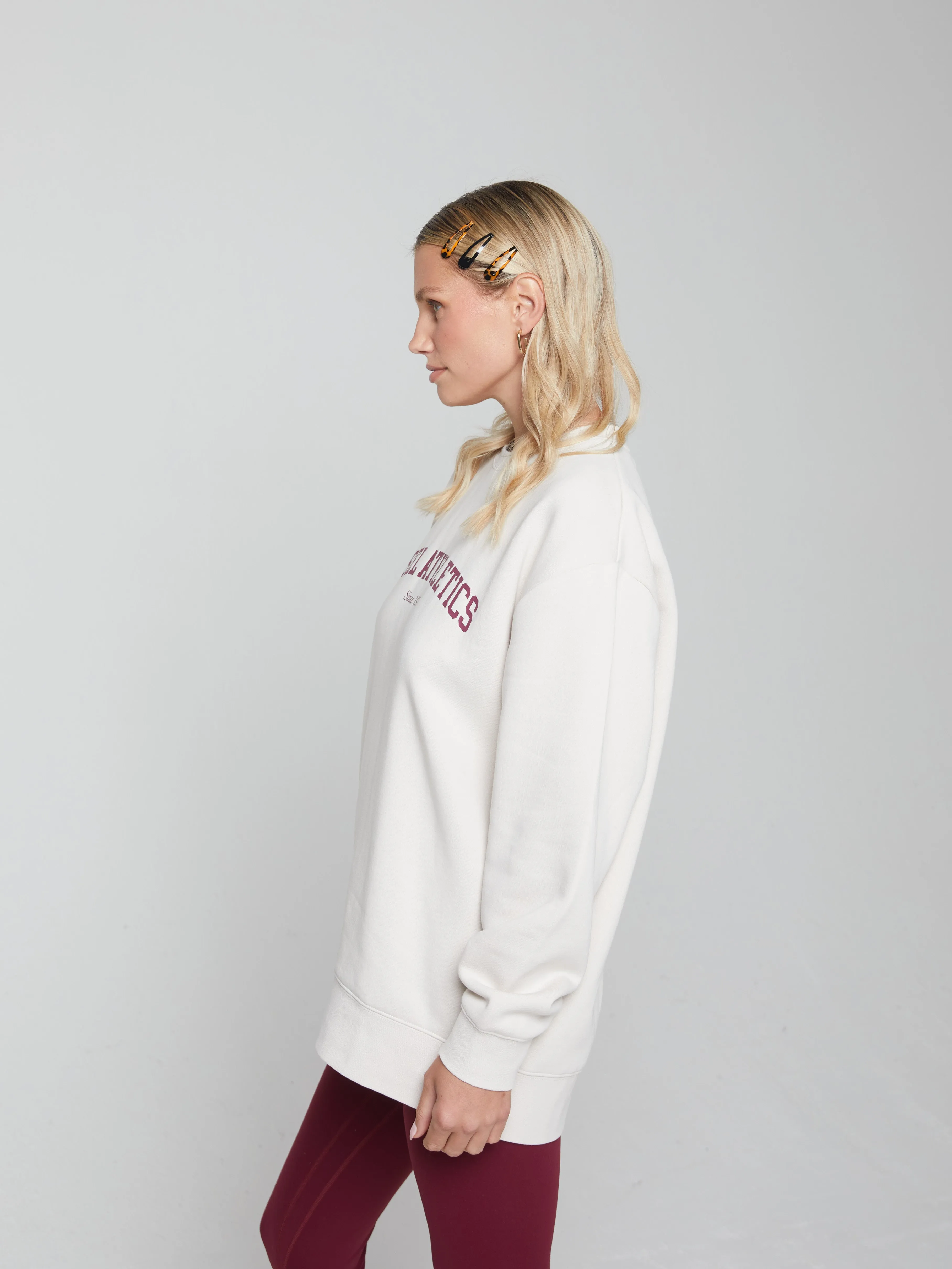 Rosa Sweatshirt Stone White Comfortable Layers