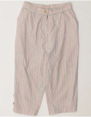 VINTAGE Womens High Waist Bermuda Shorts W25 Small Multicoloured Striped Static Dissipating Fiber Fall Foliage