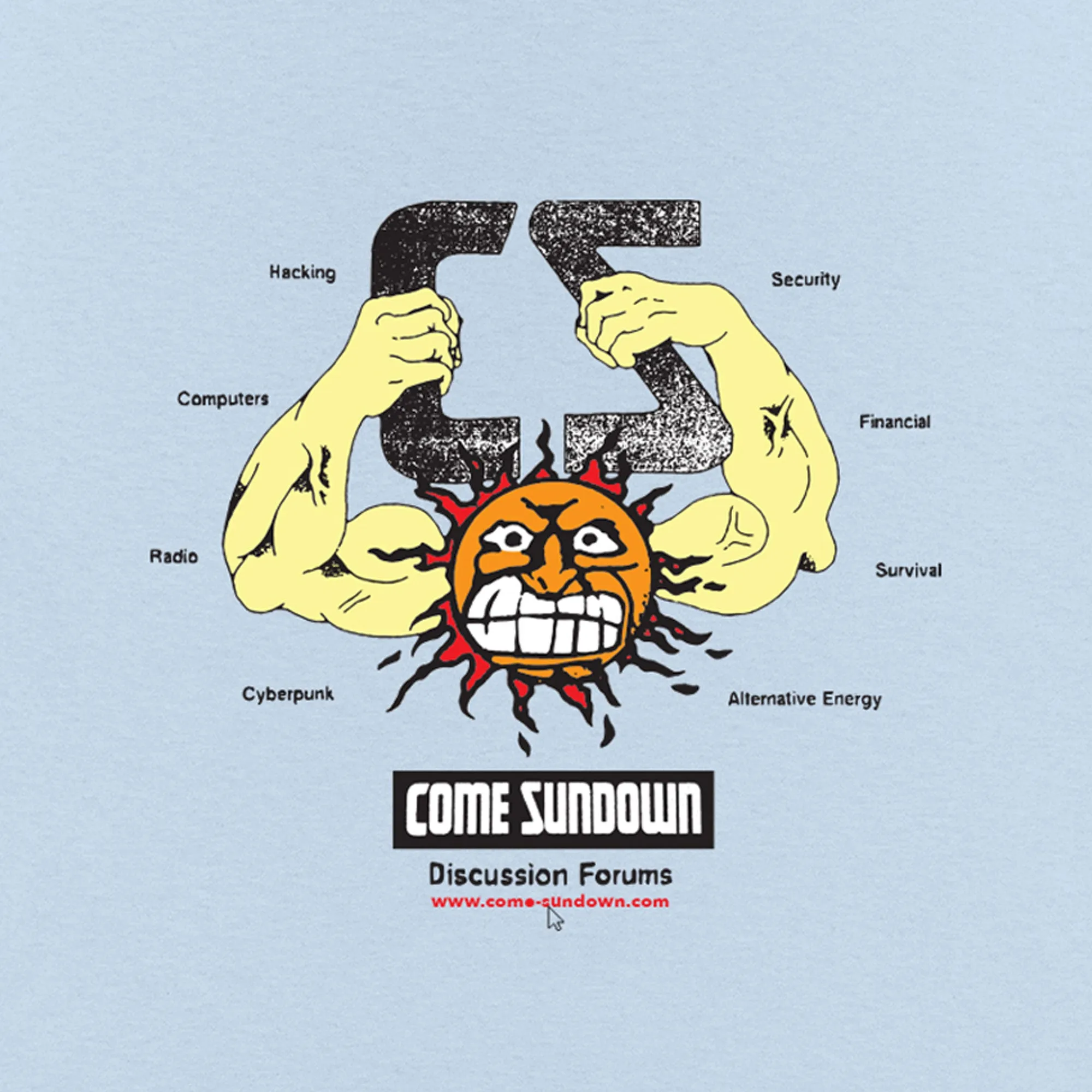Soft Breathable Come Sundown Forums Tee - Powder Blue