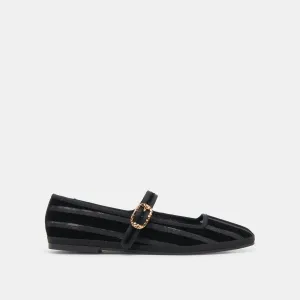 TAMEKA BALLET FLATS BLACK STRIPE MESH Outdoor Go