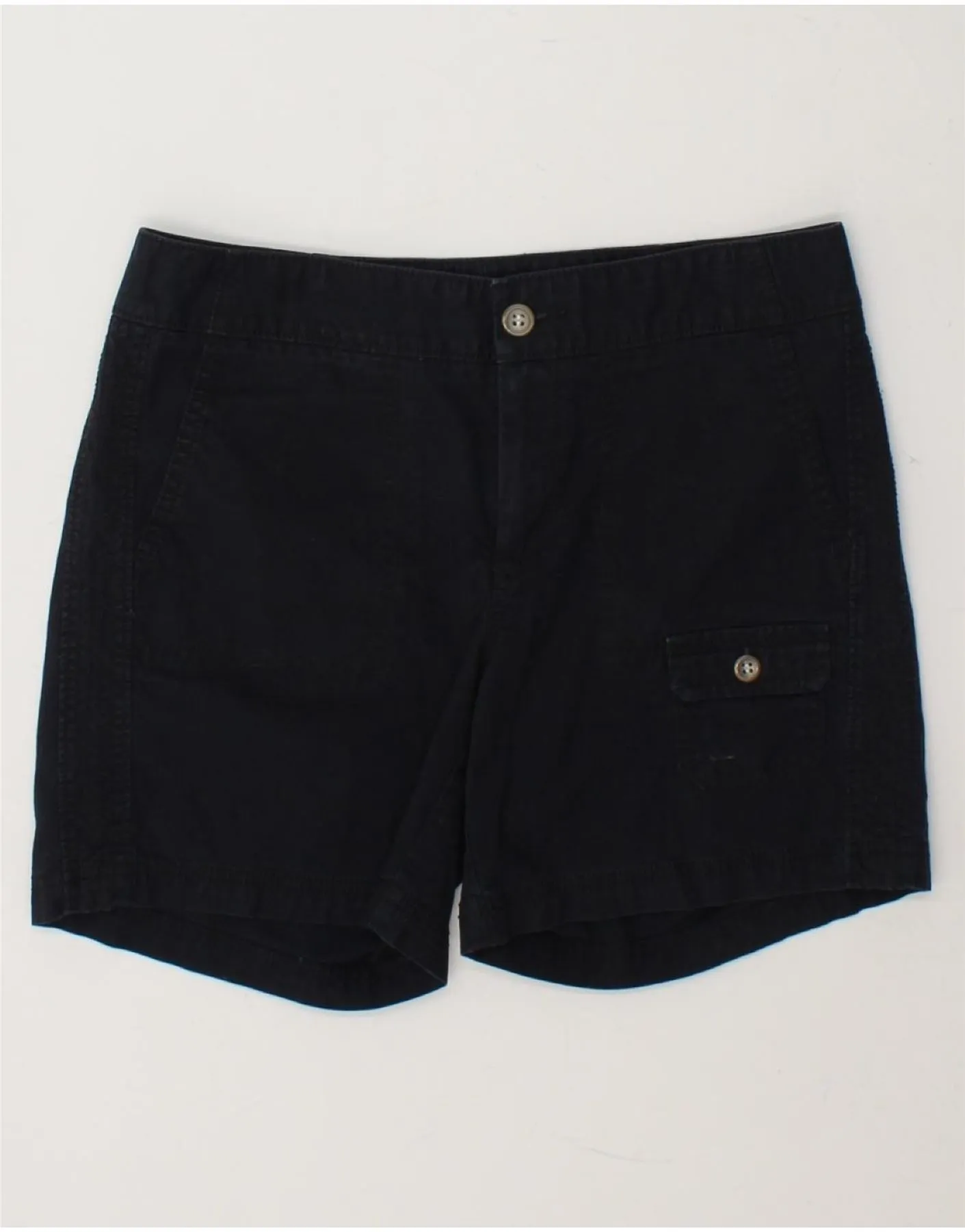 Hooded Neckline High-Quality Fabric DOCKERS Womens Curvy Mid Rise Cargo Shorts US 4 Small W30  Navy Blue