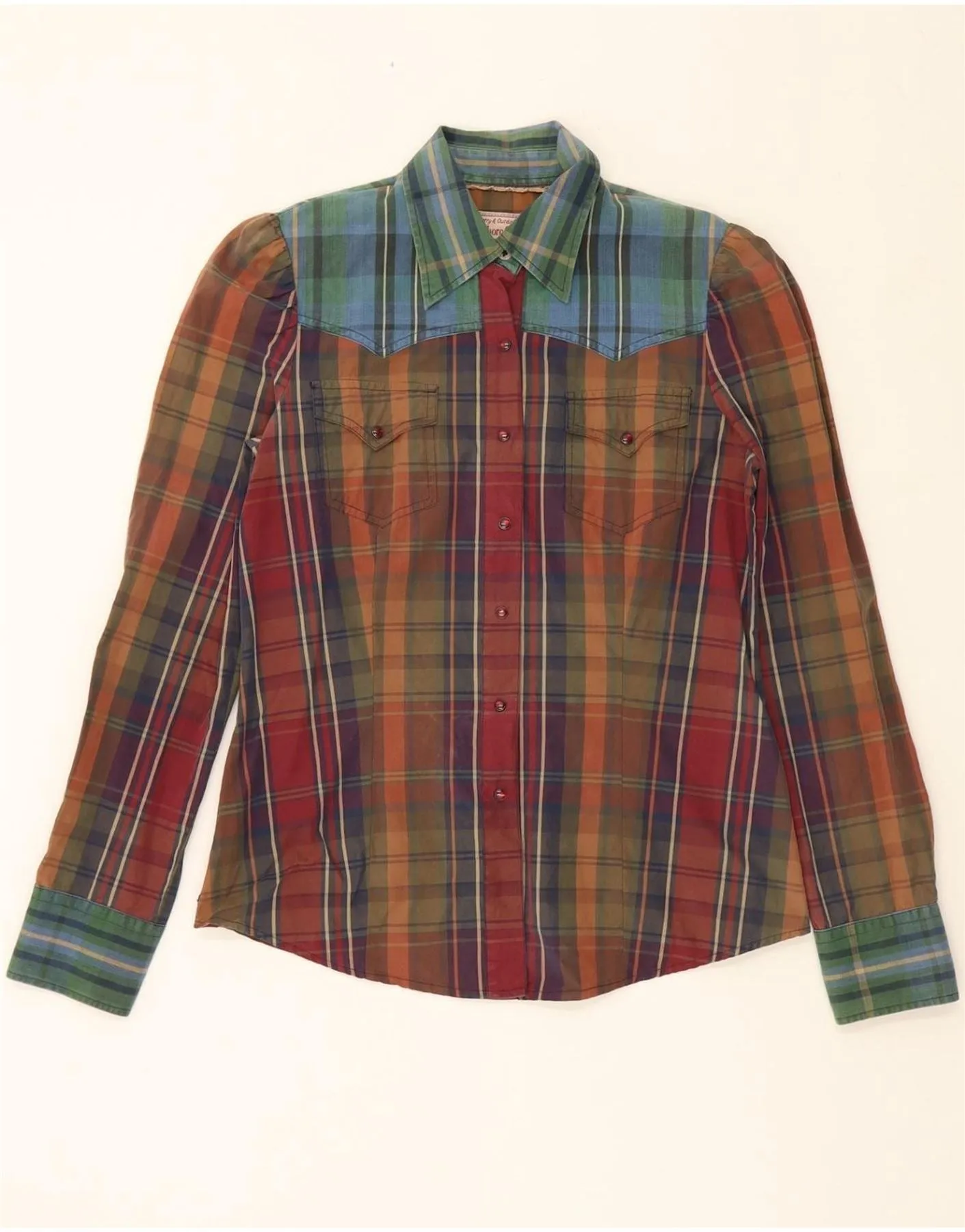 Low Profile Pocket Design MARLBORO CLASSICS Womens Shirt IT 42 Medium Multicoloured Check Cotton