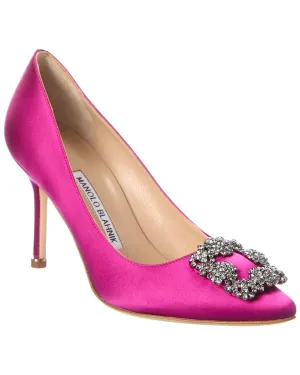 Manolo Blahnik Hangisi 90 Satin Pump foldable