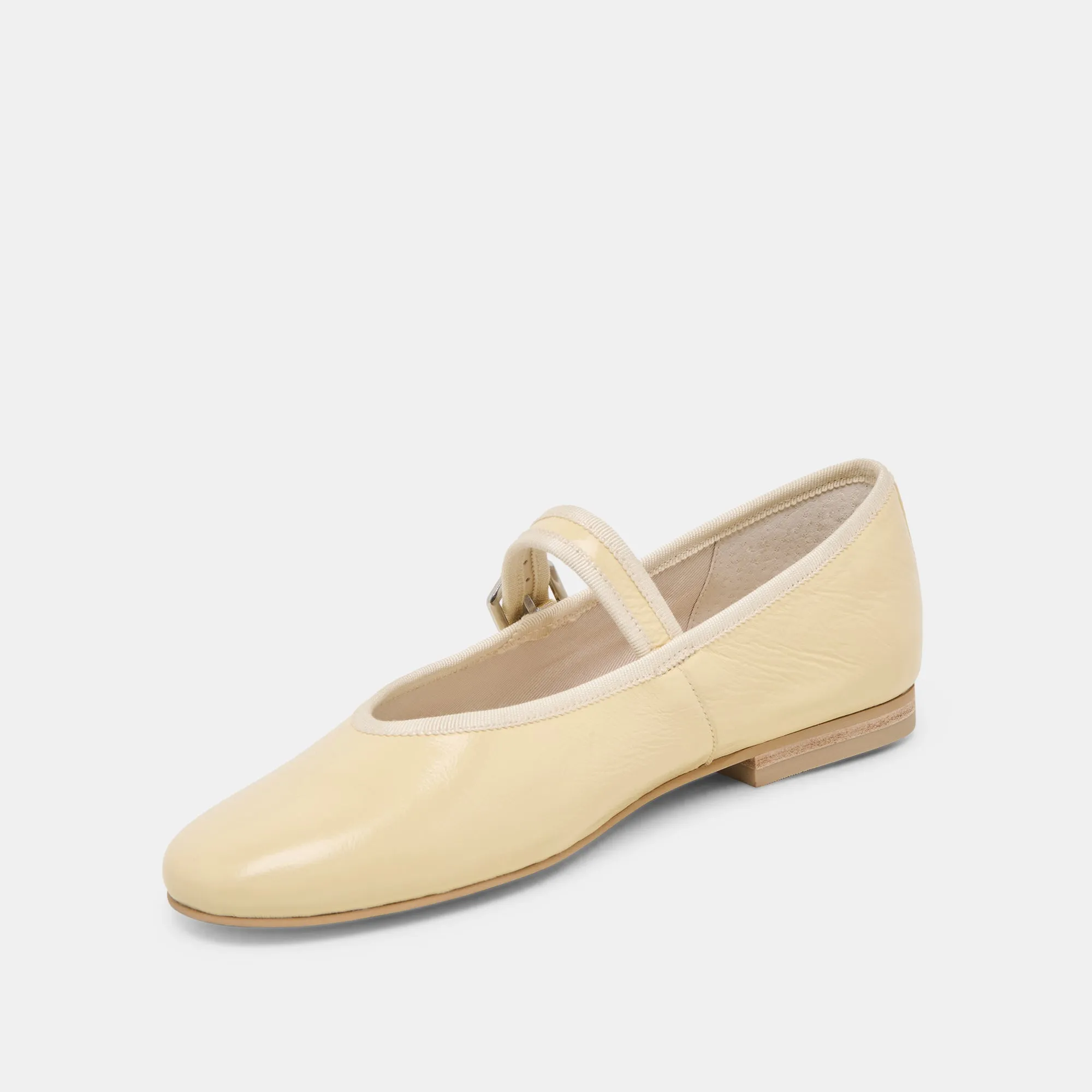 Versatile Footwear ROSLYN BALLET FLATS LIGHT YELLOW LEATHER