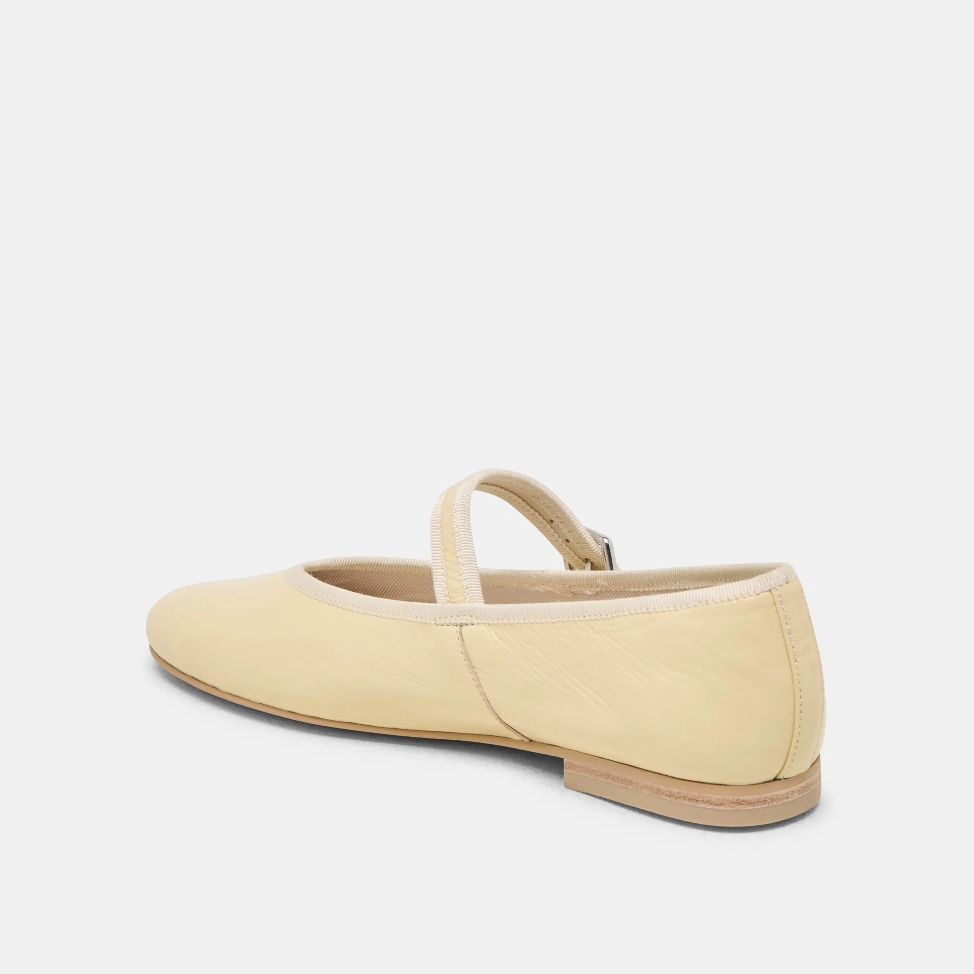 Avenue Mood Suede Soft ROSLYN BALLET FLATS LIGHT YELLOW LEATHER