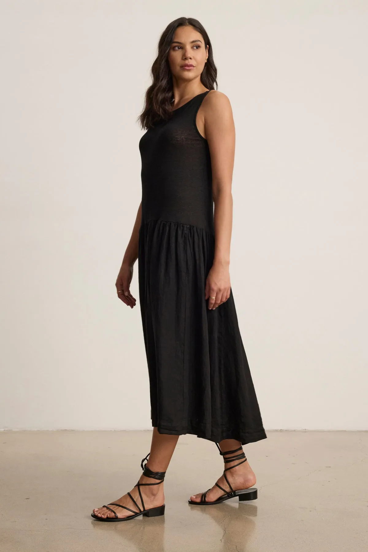 MABLE LINEN KNIT DRESS Dropped-Waist Chill Lines