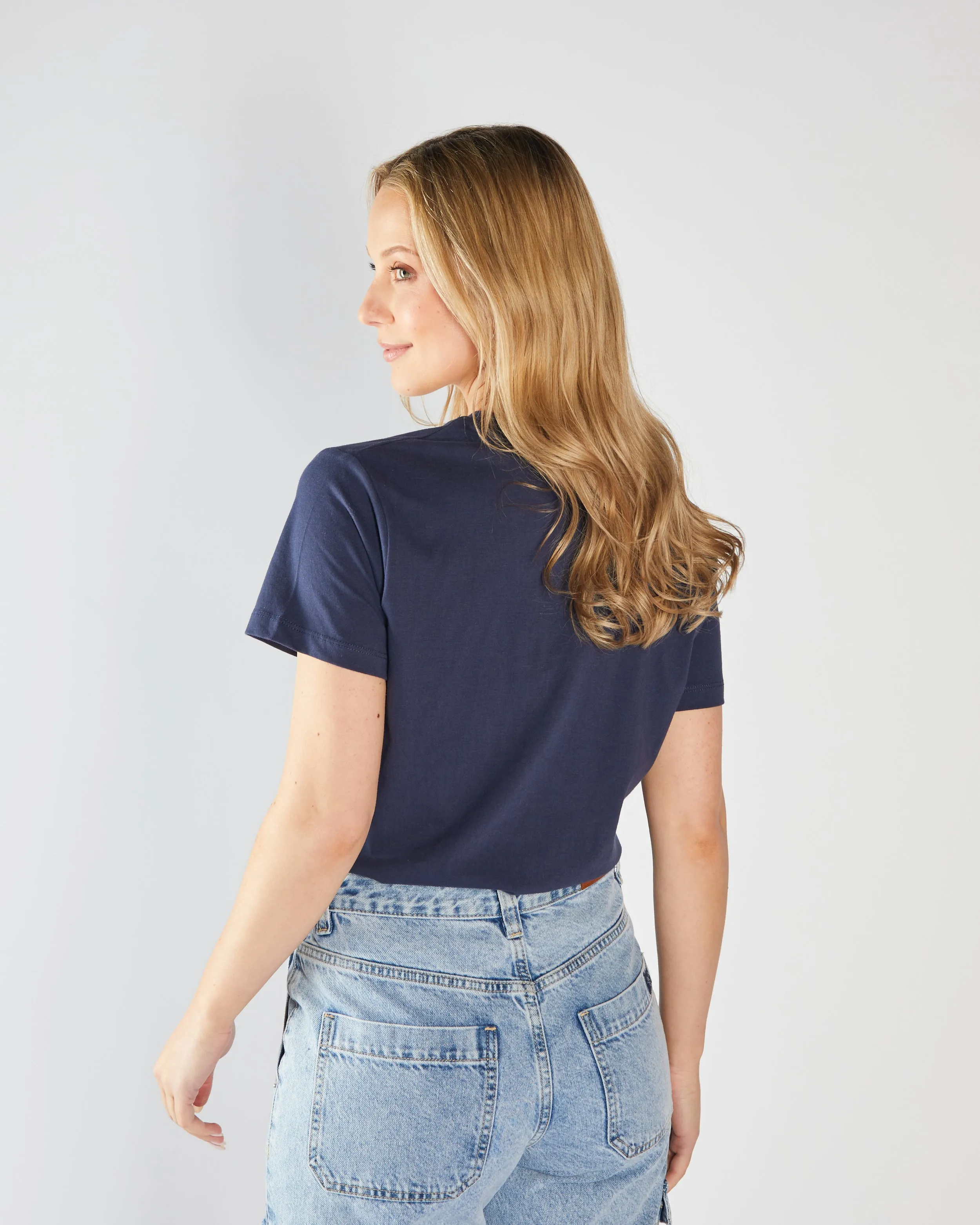 Jada Basic O Neck Blue Nights Smart Casual Look