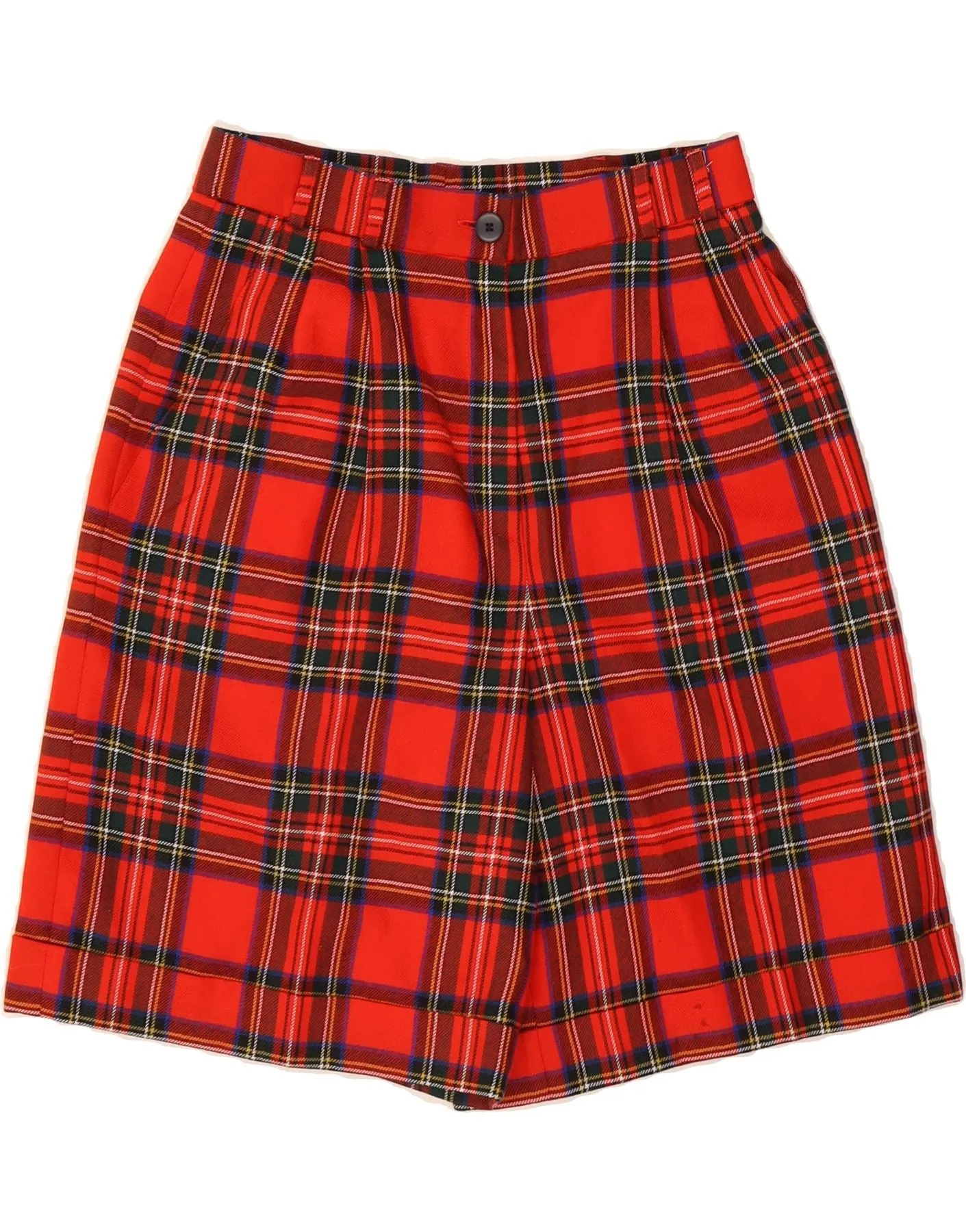 ALBA MODA Womens High Waist Casual Shorts UK 12 Medium W28 Red Check Party Ready