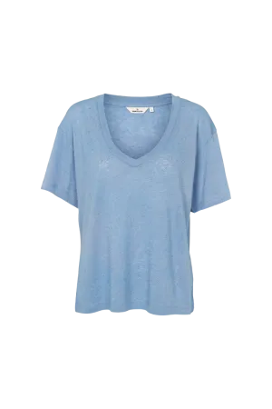 Reinforced Neckline Camping practicality Ryda V-Neck Tee - Blissful Blue