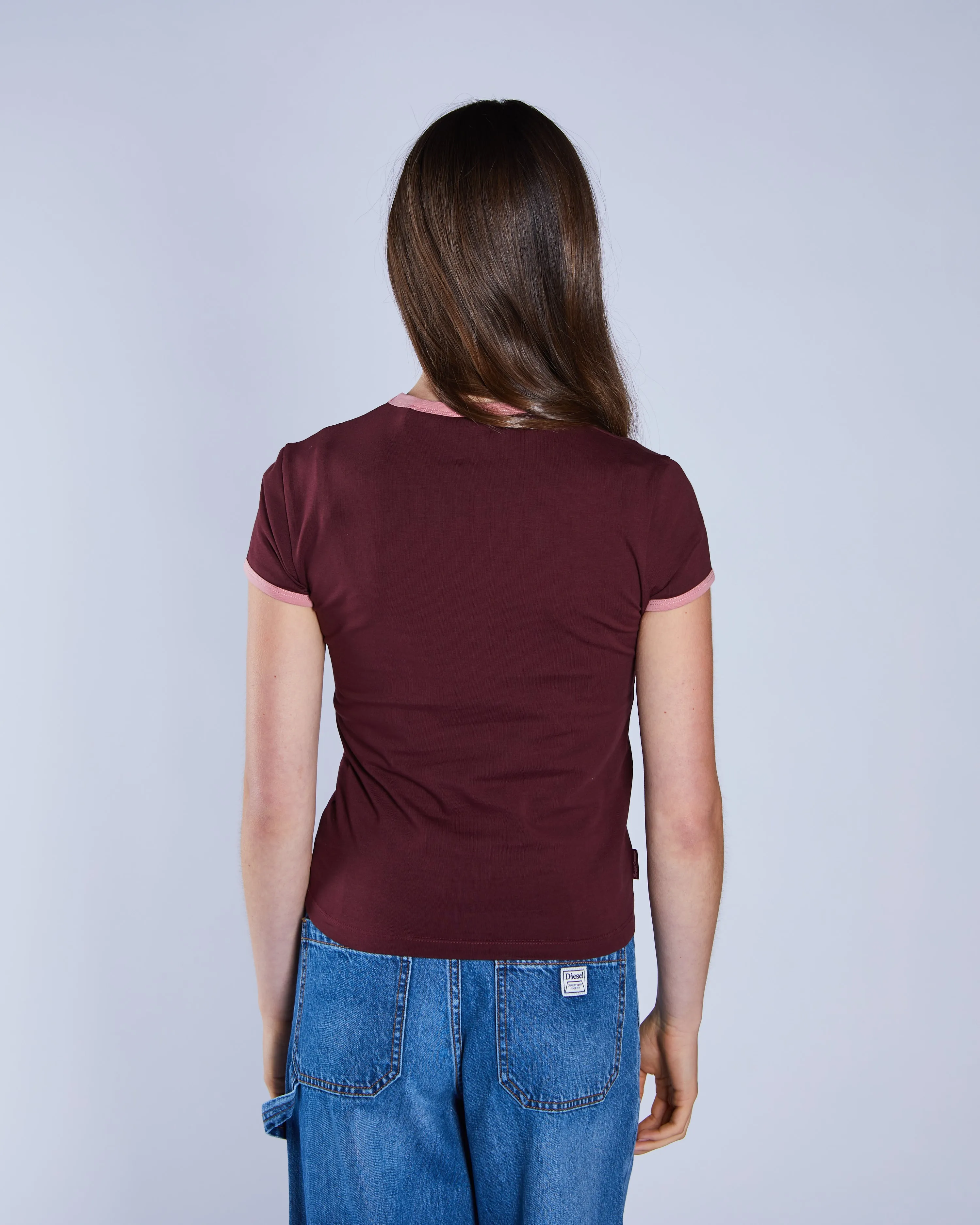 Bowen Tee Deep Cherry Flexible Waist