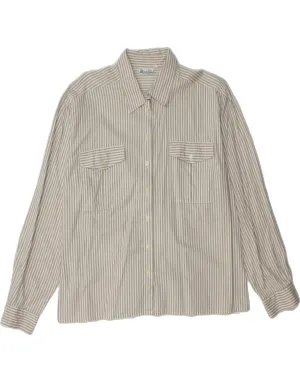MADELEINE Womens Shirt IT 48 XL Grey Striped Cotton Tailored Fit