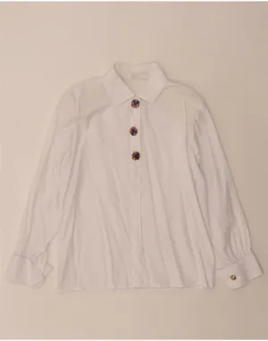 Soft Material Classic Color VINTAGE Womens Shirt Blouse EU 38/40 Medium White Viscose