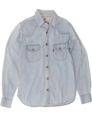 Button-up LEVI'S Womens Denim Shirt UK 14 Medium Blue Cotton