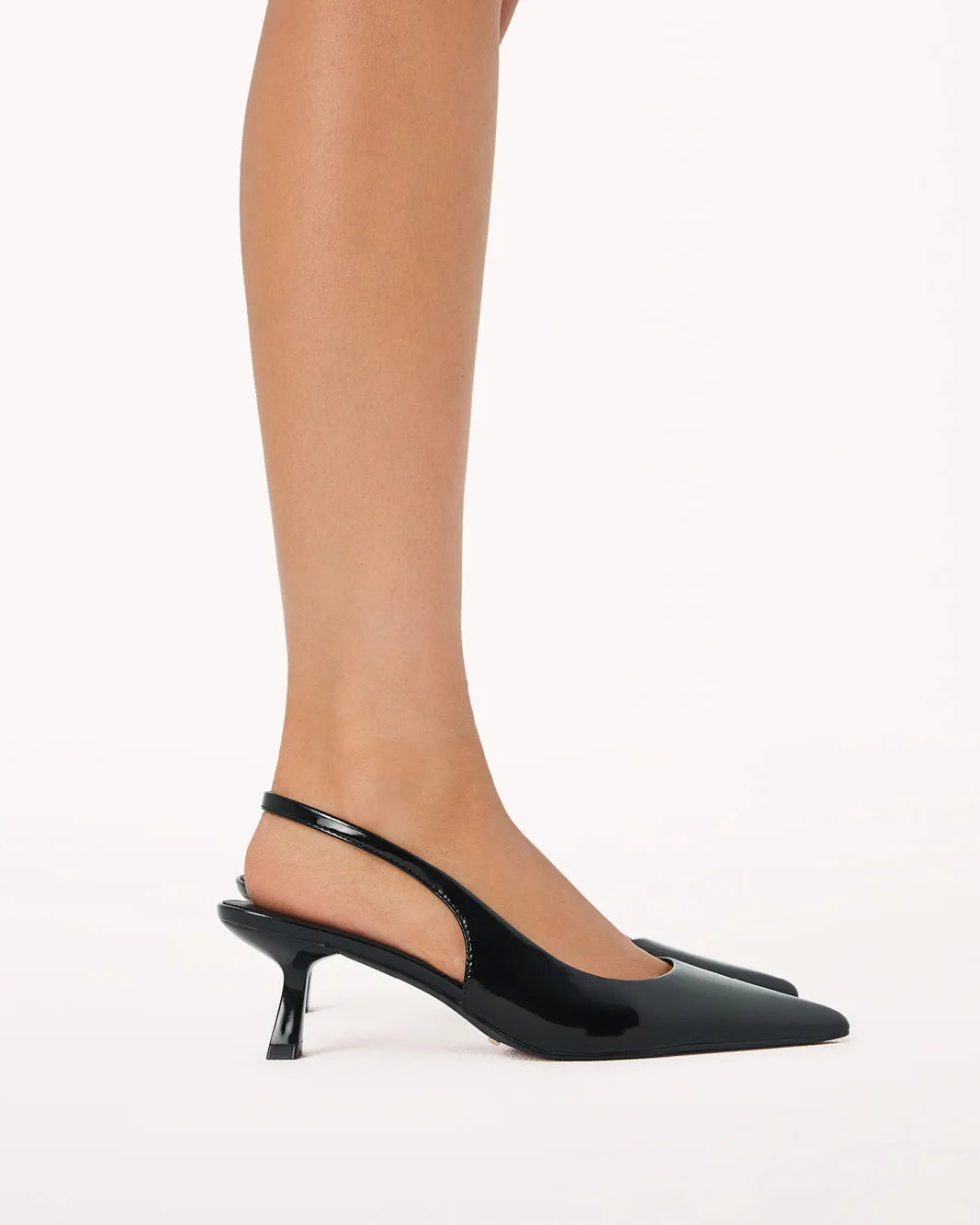 Tapered Heel Wedding Shoes AYLA - BLACK PATENT