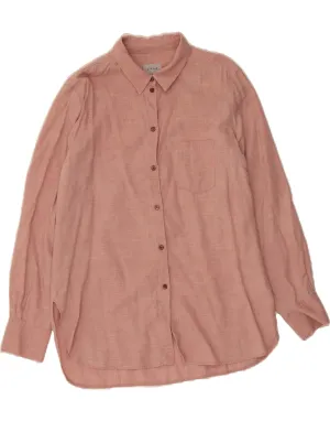 JIGSAW Womens Shirt UK 12 Medium  Pink Wool Unstructured Shoulder Anti Cling Fabric