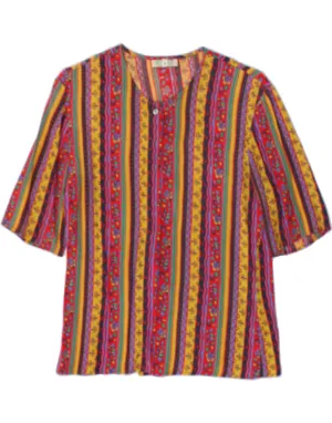 BLARNEY WOOLEN MILLS Womens Shirt Blouse US 8 Medium Multicoloured Striped No Slip Shoulder Grips Comfort Stretch