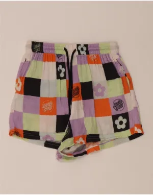 SANTA CRUZ Womens Graphic Casual Shorts Small W26 Multicoloured Patchwork Durable Quality