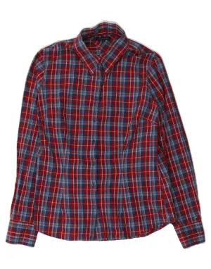 Camouflage Style Tall friendly TOMMY HILFIGER Womens Shirt US 10 Large Red Check Cotton