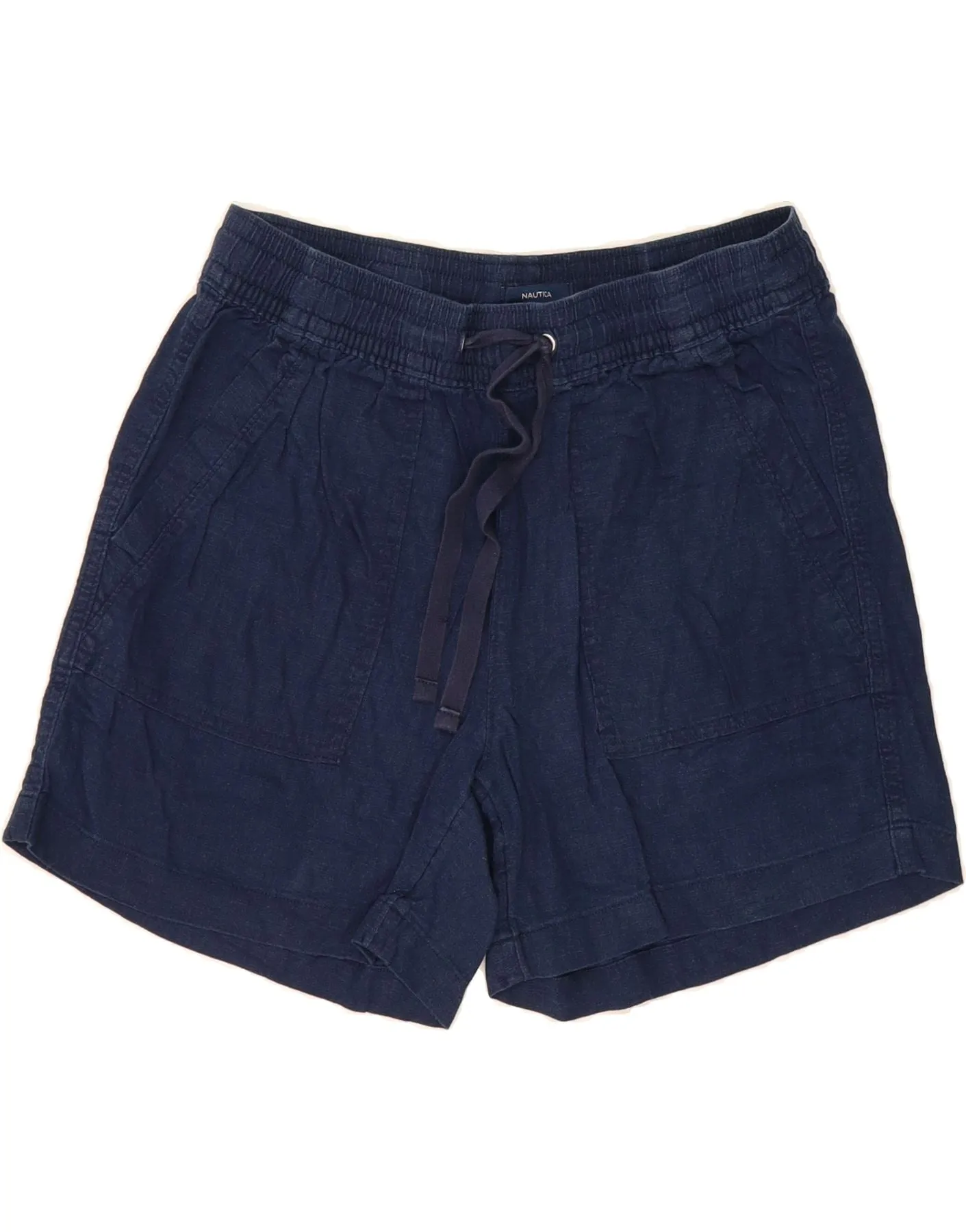 NAUTICA Womens Chino Shorts Small W28  Navy Blue Linen Trendsetter Choice