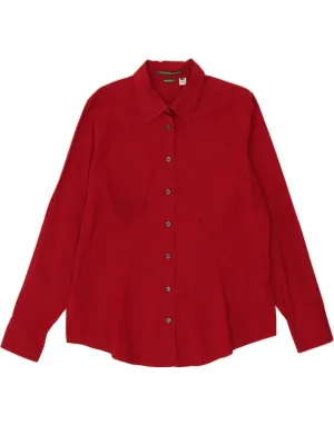 Non Irritating Seams EDDIE BAUER Womens Shirt UK 18 XL Red Cotton