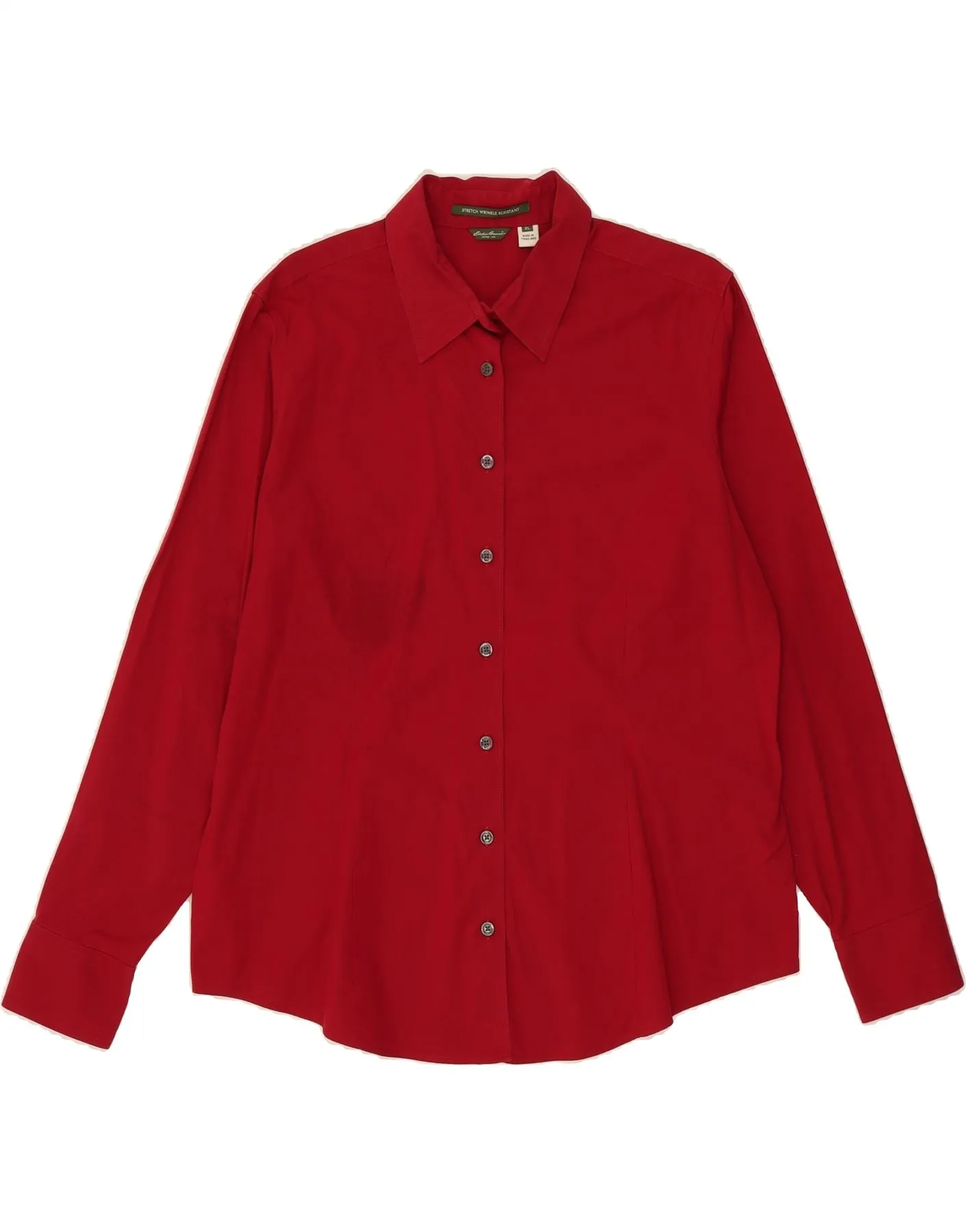 Non Irritating Seams EDDIE BAUER Womens Shirt UK 18 XL Red Cotton
