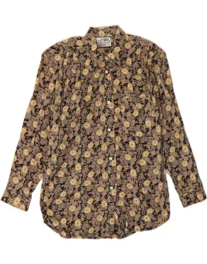 Customizable Design VINTAGE Womens Shirt UK 14 Medium Multicoloured Floral Cotton